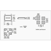 Bomar無源晶振,BC41EFD120-37.400000四腳晶振,無人機信號接收器晶振